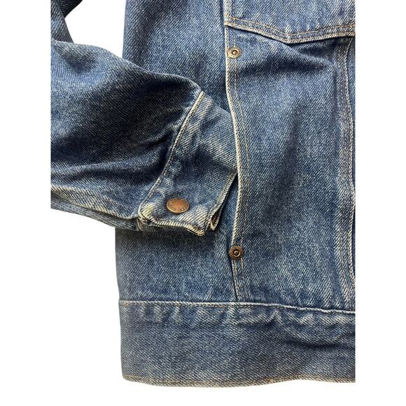 Vintage 1970s Rustler Jean Jacket  79111SW | Mens M, Blue Denim Trucker, USA - Picture 7 of 16